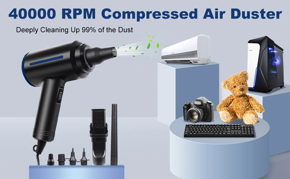 500W Cordless Electric Air Duster,Computer Vacuum Cleaner for Car,Handheld Electric Air Blower,Desk Mini Air Spray Cleaner Tool detail
