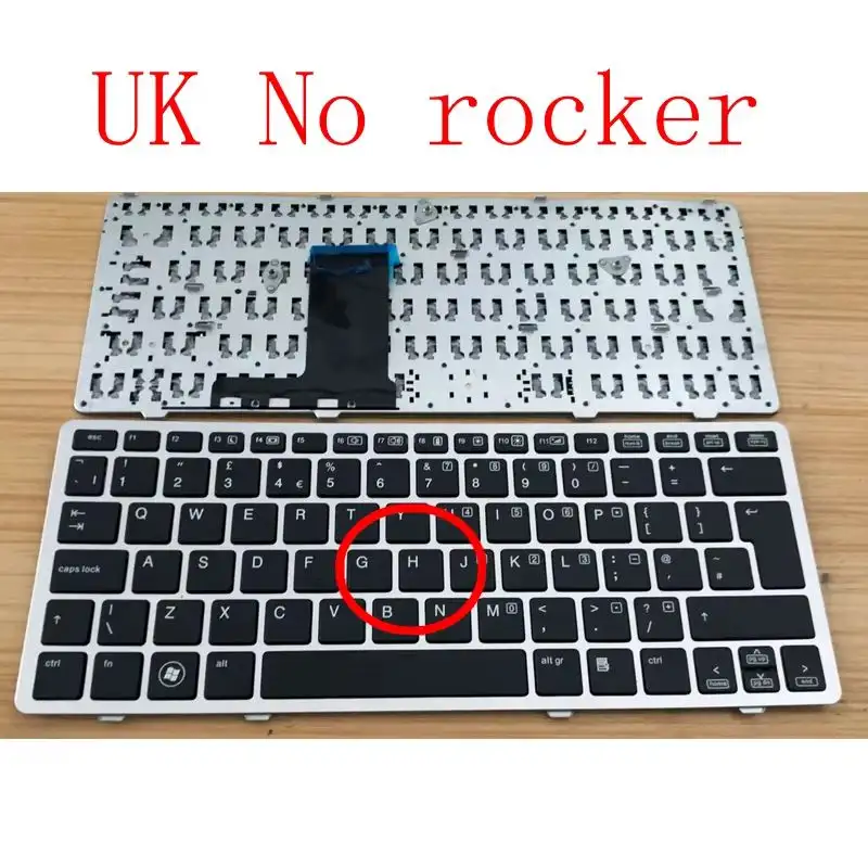 UK/US/BR/SP/RU NEW keyboard for HP EliteBook 2570 2570P 2560 2560p England Laptop KB SILVER frame product view