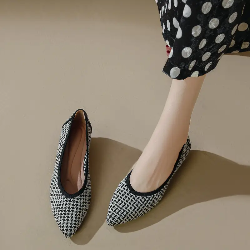 Slope heeled women's shoes fly woven casual single shoes product view