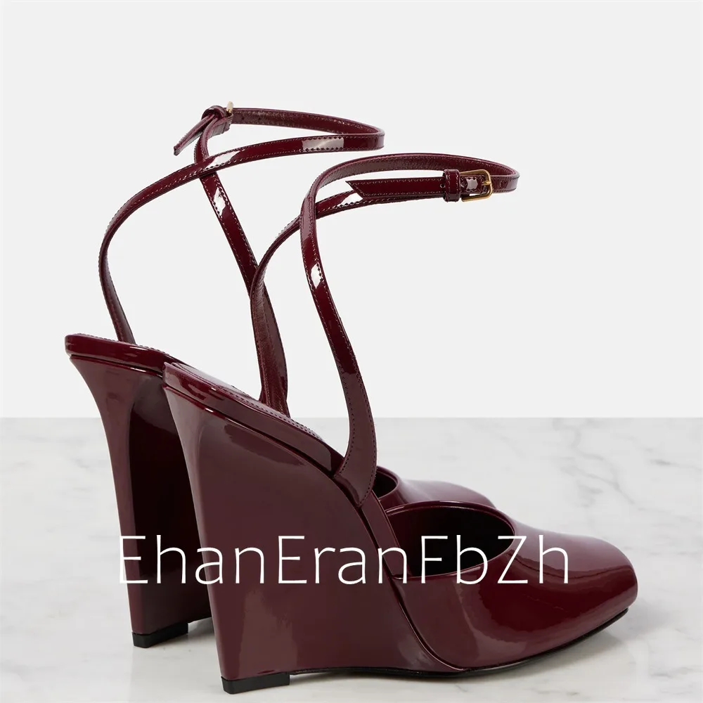 Summer New Slope High Heel Sandals Fish Mouth Thick Bottom High Heel Shoes Fashion Party Sexy Women's Large Sandals detail