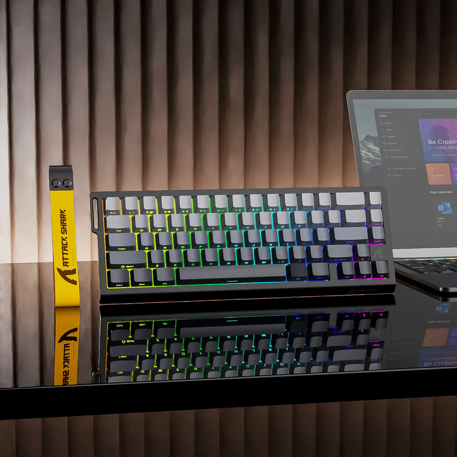 ATTACK SHARK X68 HE Rapid Trigger Keyboard Magnetic Switch 60% Wired 8KHz Hot Swappable Keyboard With RGB Lighting PBT Double-sh product view