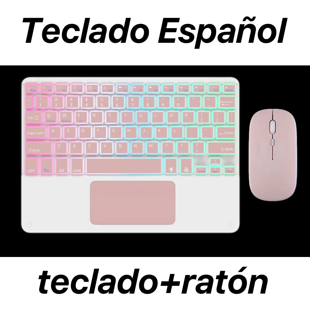 Rechargeable Wireless Backlit Keyboard And Mouse For iOS Android Windows System Backlight And Bluetooth For Smart Phone Pad product view