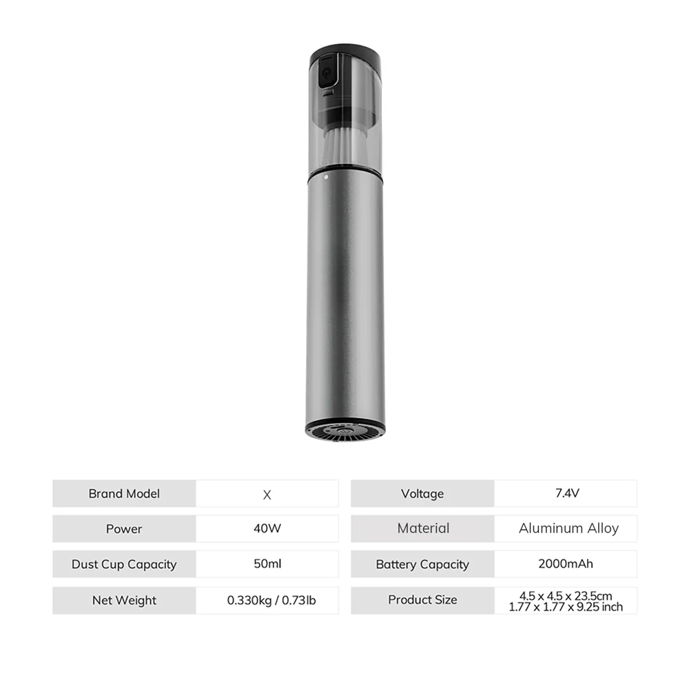 Cordless Laptop Vacuum Cleaner Portable USB Rechargeable Car Vacuum Mini Cool ModelXAluminum Alloy detail