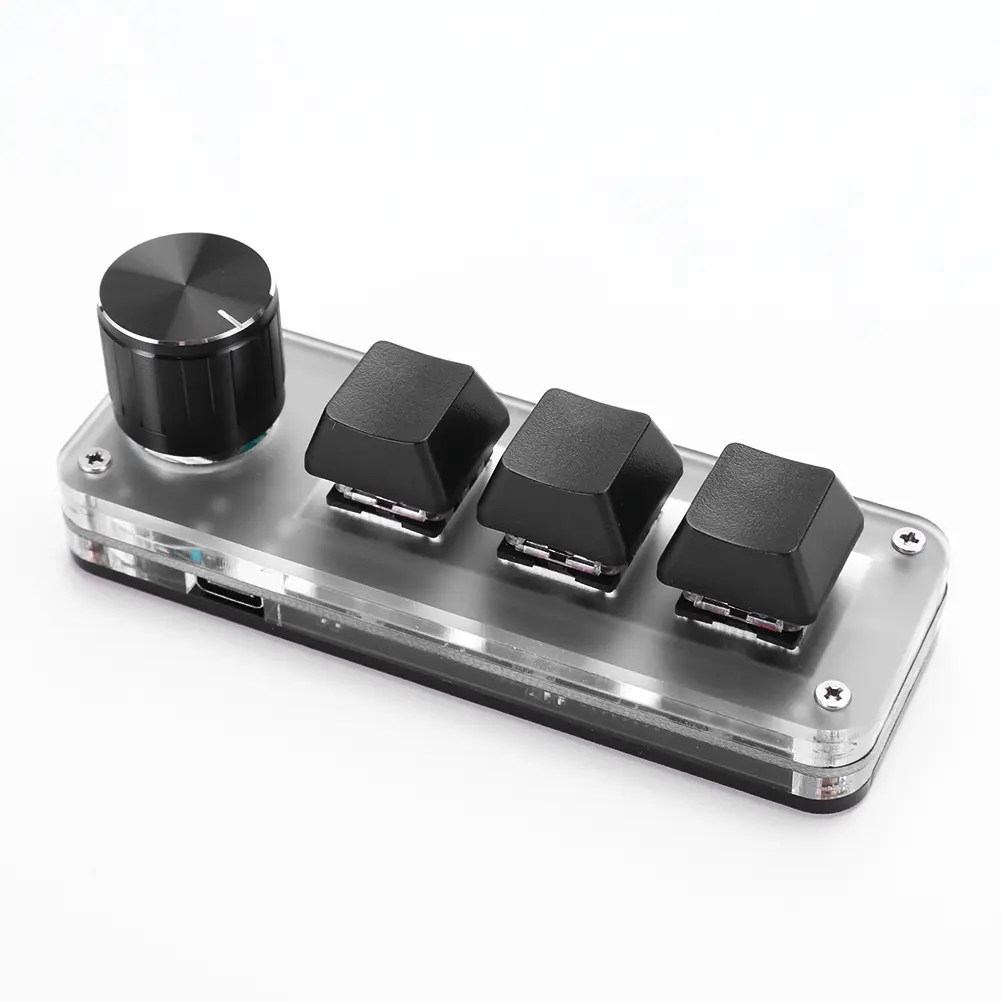 3 Key 1 Knob/4 Key Programming Macro  Knob Keyboard RGB Wired USB Photoshop Gaming Keypad Red Switches Mechanical Macropad product view