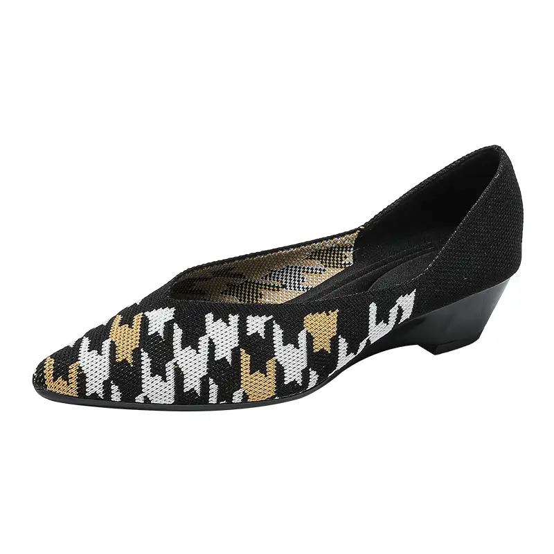 Slope heeled women's shoes fly woven casual single shoes product view