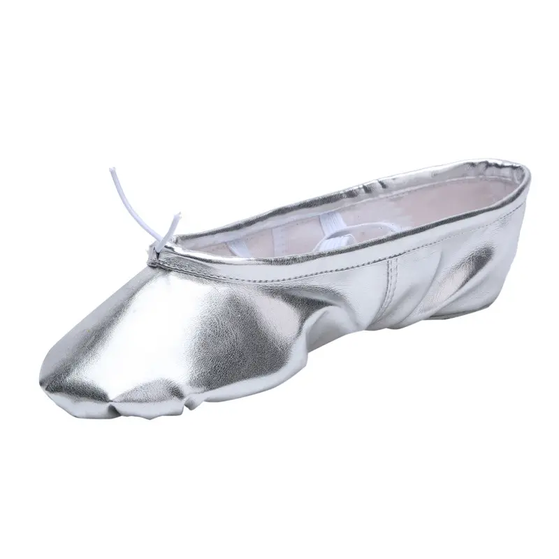 TOVEKIN Quality Gold Silver PU Performance Yoga Belly Dance Shoes Soft Sole Gym Ballet Dance Shoes Kids Girls Woman product view