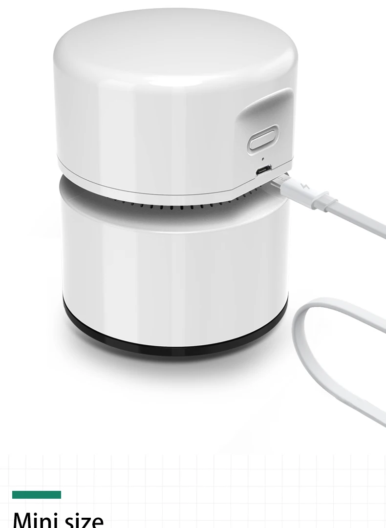 Mini Desktop Vacuum with Brush, USB Rechargeable Portable Sweeper for Eraser Crumbs, Pencil Shavings, Home Office Student Use detail