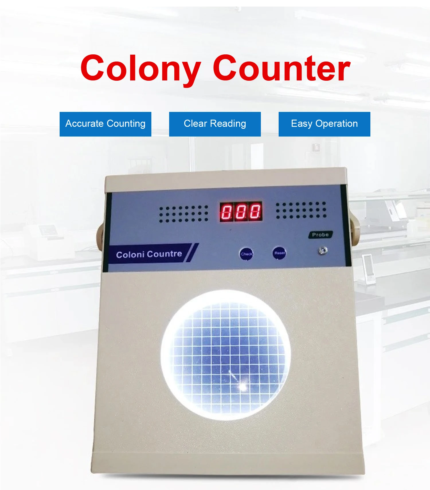 Digital Colony Counter XK97-A 220V  Bacterial Colony Counting Device Semi-Automatic Lab Colony Counter with LED Display detail