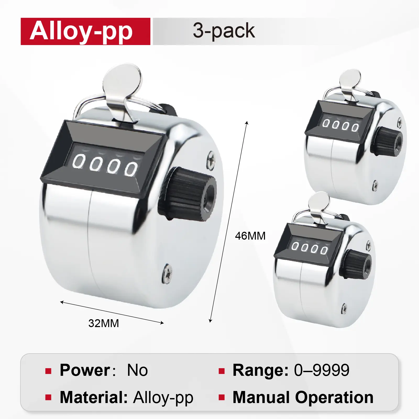 Manual 4 Digit Tally Counter Handheld Mechanical Clicker Plastic People Counter for Events Warehouse Lap Counting product view