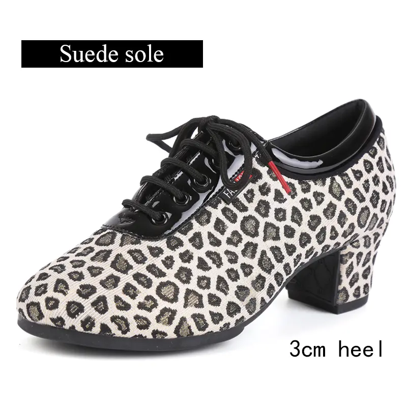 DKZSYIM Women Latin Dance Shoes Modern Tango Jazz Shoes Outdoor Leopard print Dance Shoes Woman Dance Sneaker SIZE34-41 product view