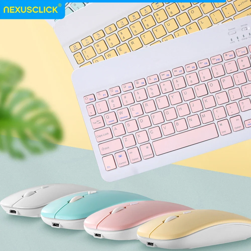 NexusClick Bluetooth Keyboard and Mouse For iPad Xiaomi Samsung Huawei Phone,Slim Mini Wireless Keyboard For Android IOS Windows product view