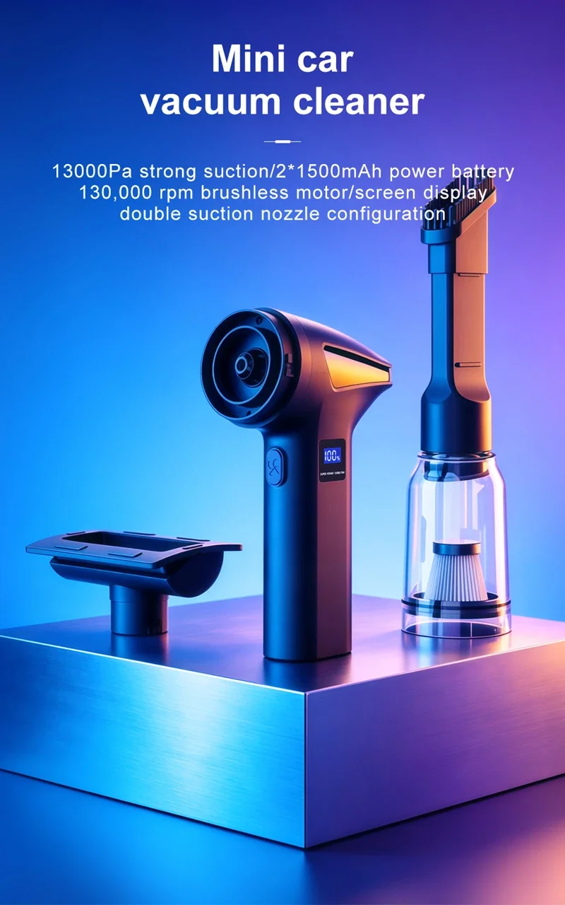 Cordless Handheld Vacuum Household Car Wet Dry Dust Buster USB Rechargeable Portable High-power Dual-use Vacuum Cleaner detail