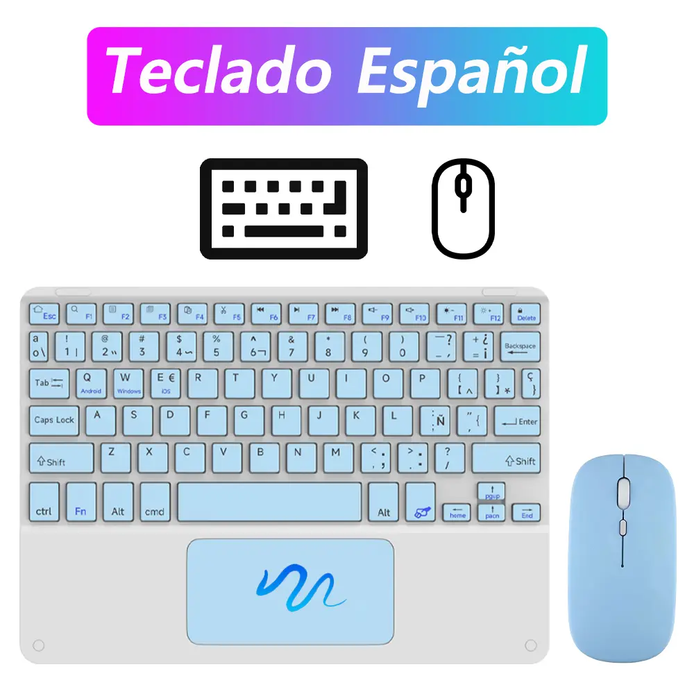 Wireless Keyboard with Touchpad for Android iOS Windows Bluetooth Keyboard and Mouse For Samsung Apple Lenovo Phone Tablet product view