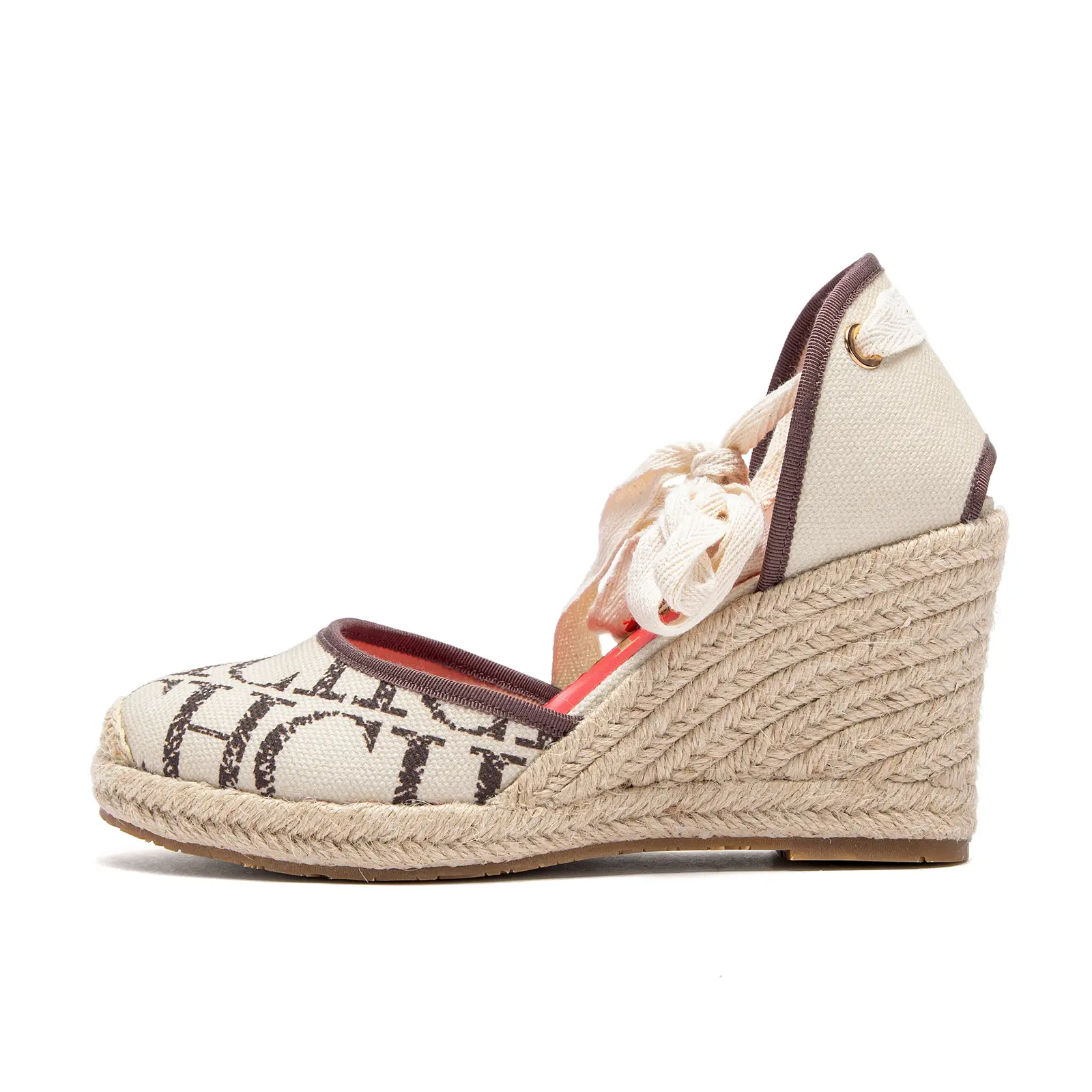 Women's Sandals 2025 New Hemp Bottom Slope Heel Sandals Comfortable and Breathable Holiday Beach Women's Shoes 8CM product view