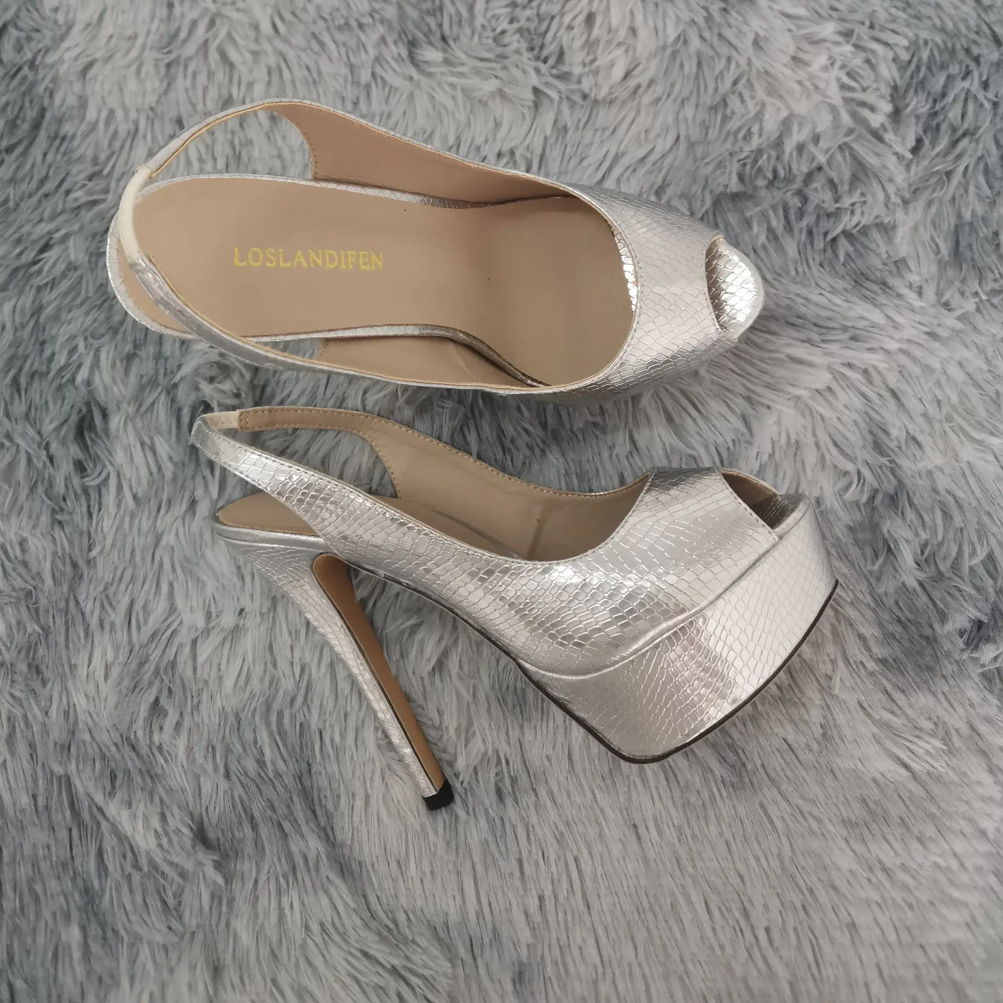 New Women's Pumps Stilettos 14CM Platform Super High Heels Sexy Open Toe Sandals Gladiator Party Dress Women Shoes Large Size 44 product view