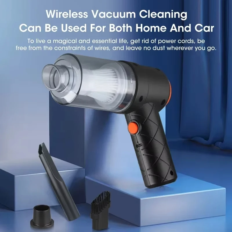Portable Vacuum Cleaner For Car 6000PA Handheld USB Pump Convenient for Home Office Pet Hair Cleaning detail