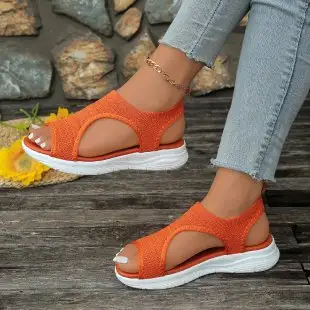 2026 Summer New Women's Open toed Sandals Outdoor Fashion Breathable Comfortable Slope Heel Casual Sandals product view