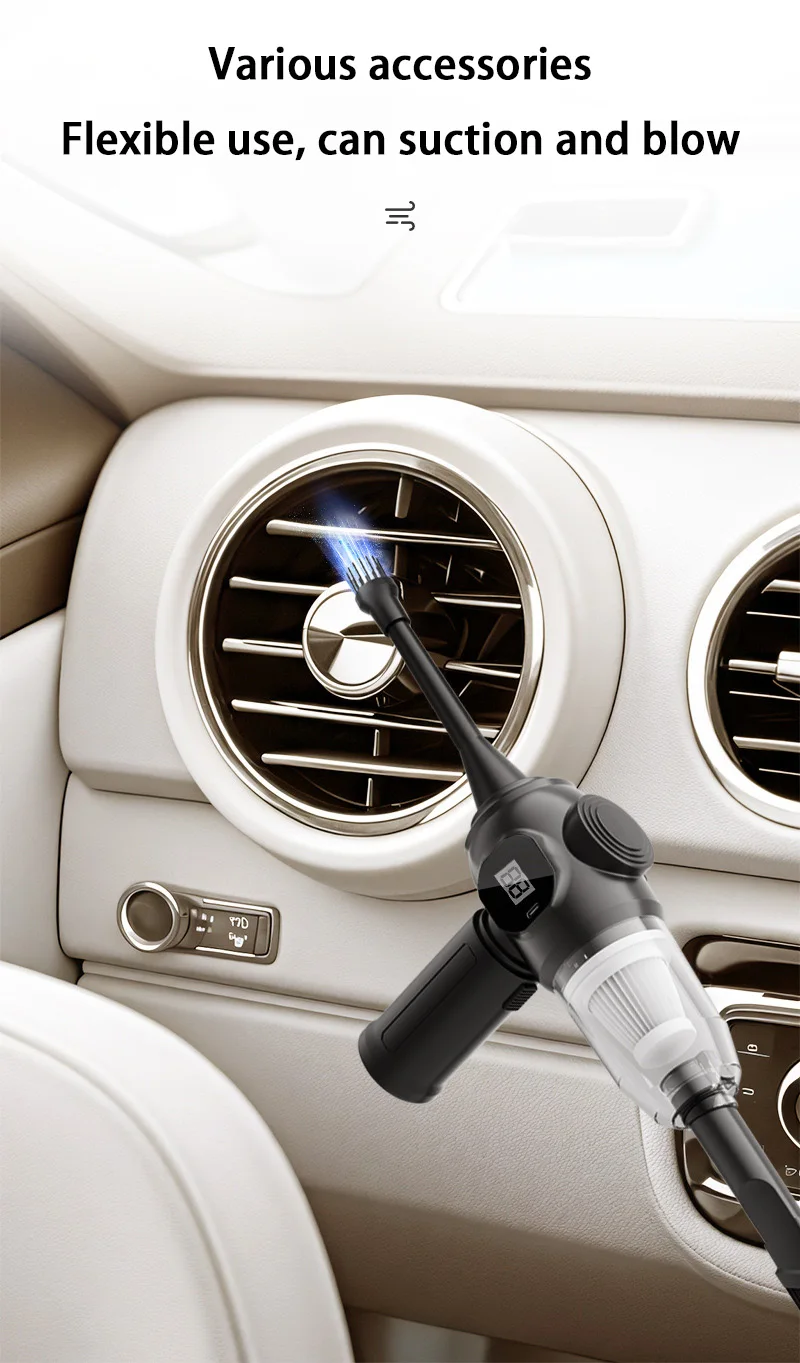 Vacuum Cleaner Car Suction Blowing Integrated Small High-power Suction Wireless Handheld Dust Desktop Vacuum Cleaner detail