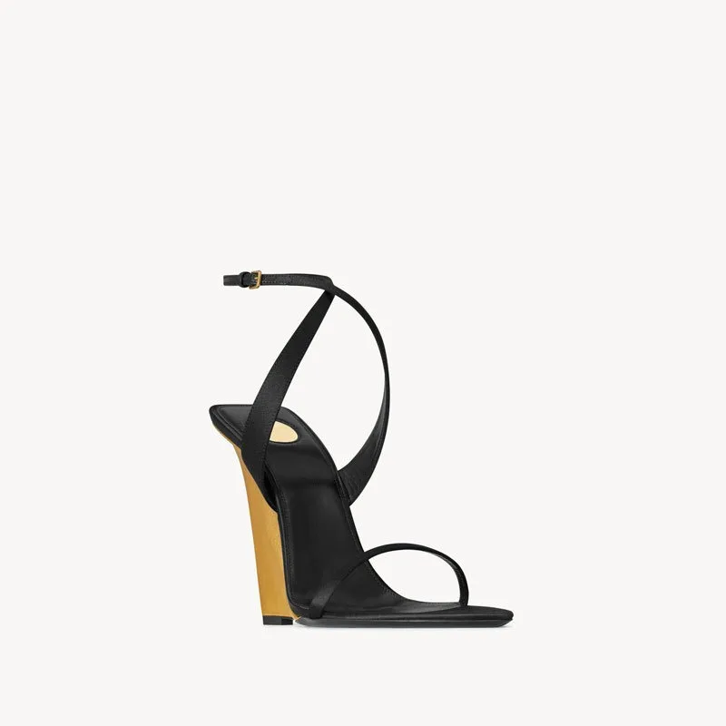 2025 Summer New Slope Heel Pointed High Heel Sandals Wedding Fashion Show Party Women's 34-44 Large Sandals detail