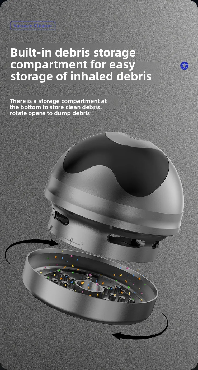 Student Desktop Vacuum Cleaner Black Knight Wireless Handheld Portable for Eraser Shreds Cleaning mini detail