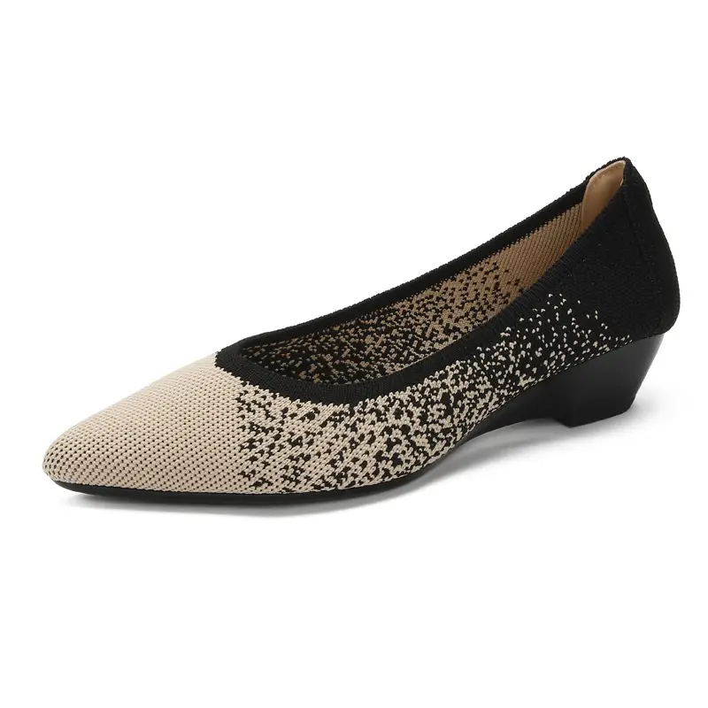 Slope heeled women's shoes fly woven casual single shoes product view