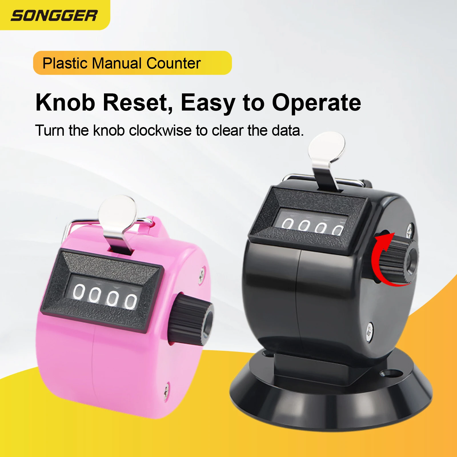 Manual Counter Mechanical Tally Handheld Rotary Clicker Counter Resettable People Counting Warehouse Golf Inventory Tool product view
