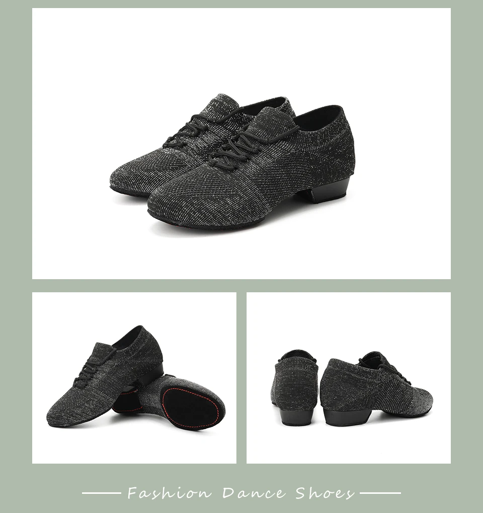 Women Dance Shoes Knitted Teacher Shoes Soft sole Low Heel Latin Training Shoes Ballet Dance Shoes Jazz Ballroom Sneakers Girls detail