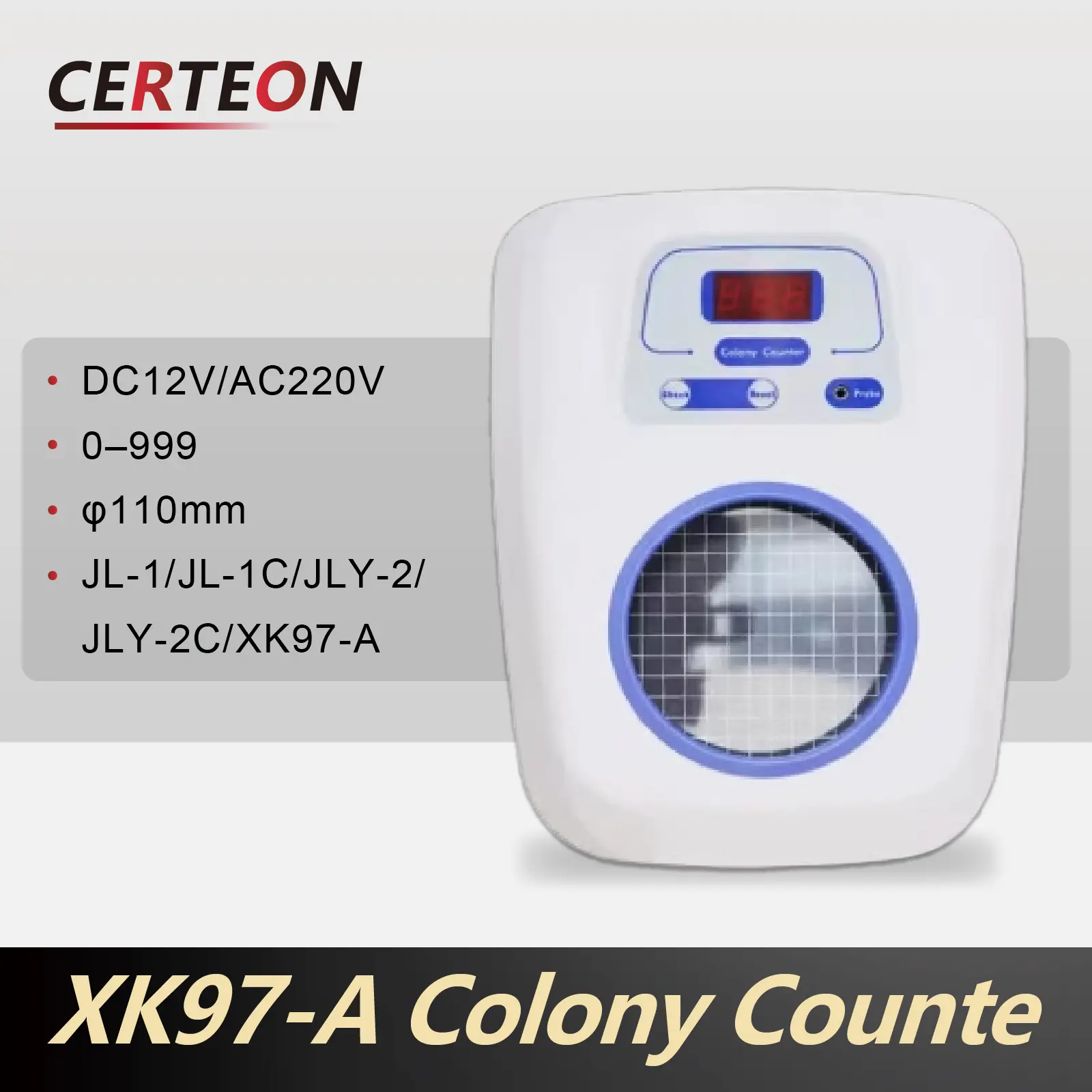 Digital Colony Counter XK97-A 220V  Bacterial Colony Counting Device Semi-Automatic Lab Colony Counter with LED Display