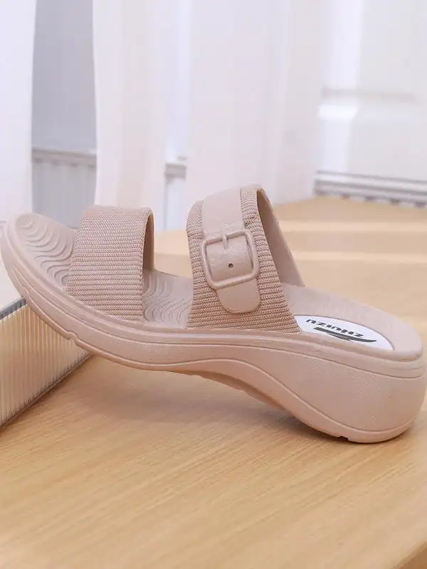 Smart Foot Thick Heel Sandals Fashion Slope Heel Summer New Indoor Anti-Slip Heightening Beach Cool Sandals Casual Style Holl... product view