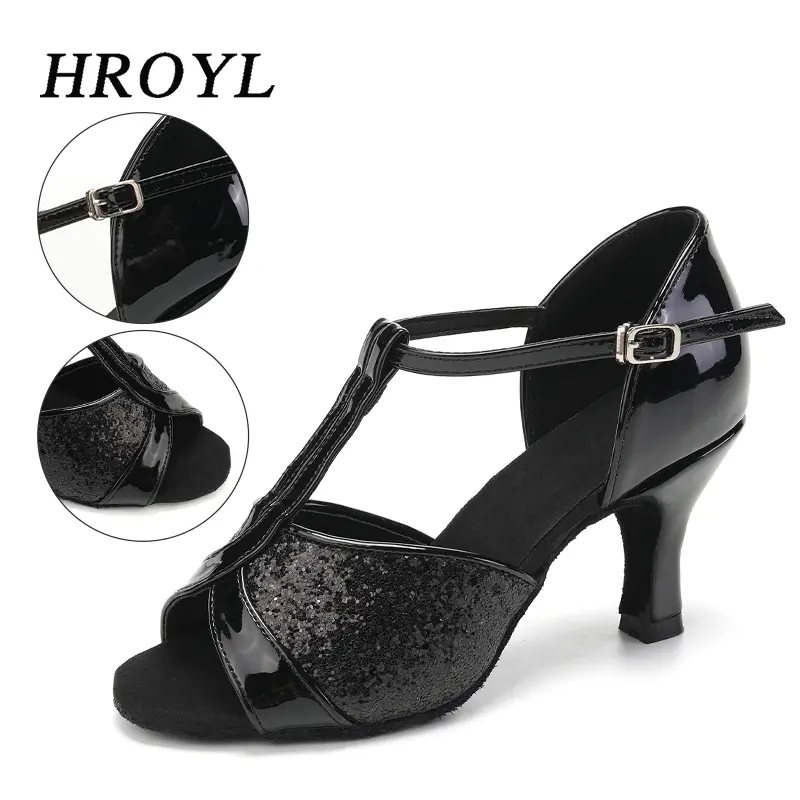 Women Latin Dance Shoes for Dancing Woman/Girls/Ladies Ballroom Modern Tango&Salsa 5.5/7.5CM Heel Dancing Shoes Training Sandal product view