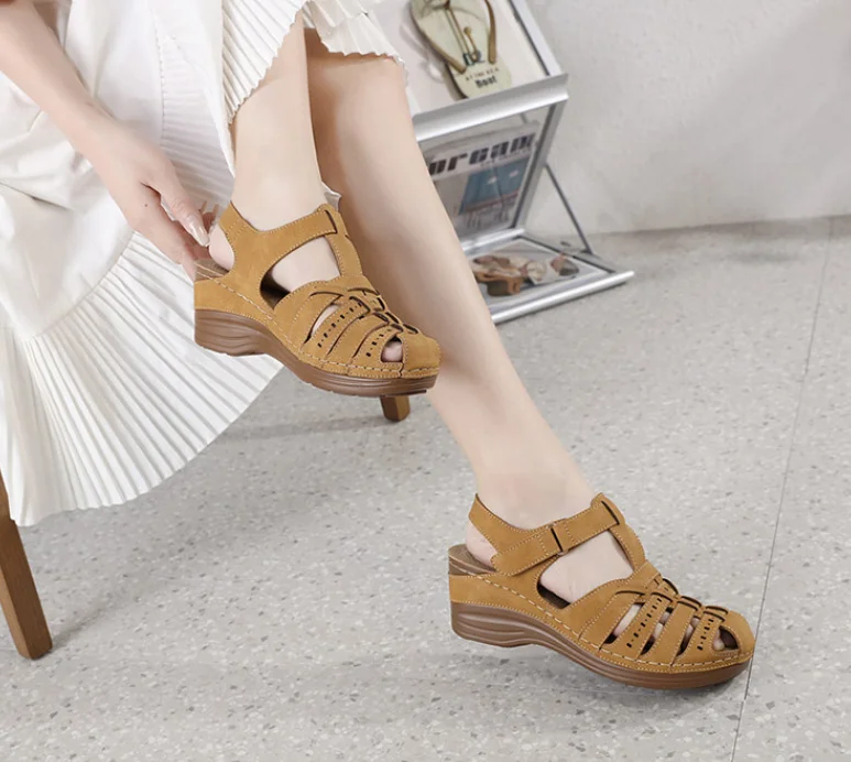 Summer New Slope Heel Baotou Sandals Large Women's Shoe Item Number- detail