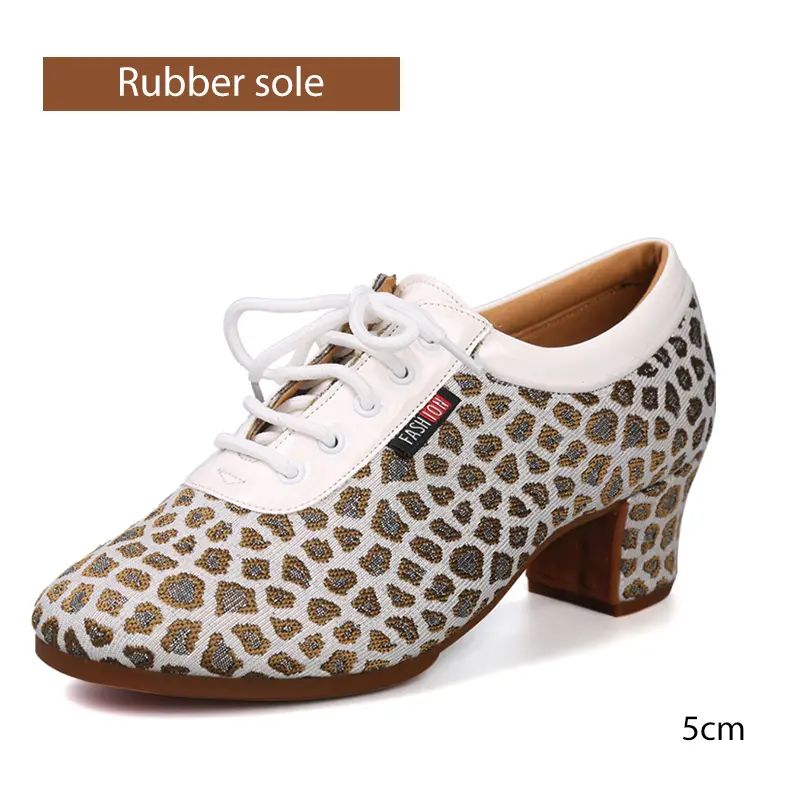 DKZSYIM Women Latin Dance Shoes Modern Tango Jazz Shoes Outdoor Leopard print Dance Shoes Woman Dance Sneaker SIZE34-41 product view