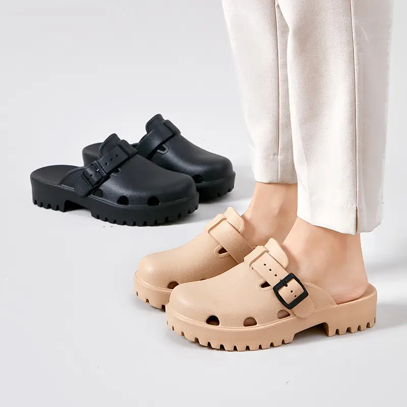 Smile Pop Women Platform Sandals Summer Clogs Slippers Fashion Women's Flat Slippers Outdoor Antiskid Waterproof Home Sandals product view