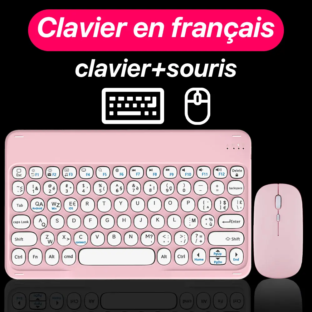 CASEPOKE wireless bluetooth round key silent keyboard suitable For Samsung Xiaomi Google Huawei iPad mobile  keyboard and mouse product view