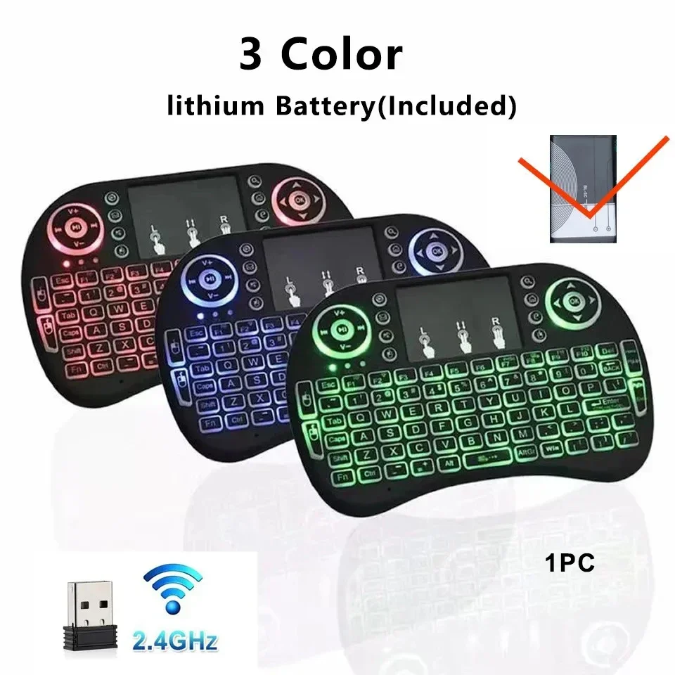 I8 Mini Wireless Keyboard 2.4G Air Mouse Keycaps Touchpad Handheld Remote Control English Russian Backlit for Android TV Box PC product view