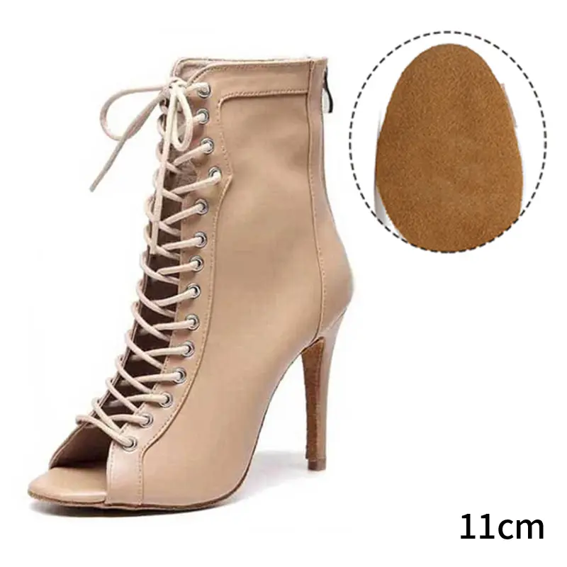 DKZSYIM New Women's Spring/Autumn Boots Stilettos Women Latin Dance High Heels Boots Fish Mouth Thin Heel Ladies Ballroom Shoes product view