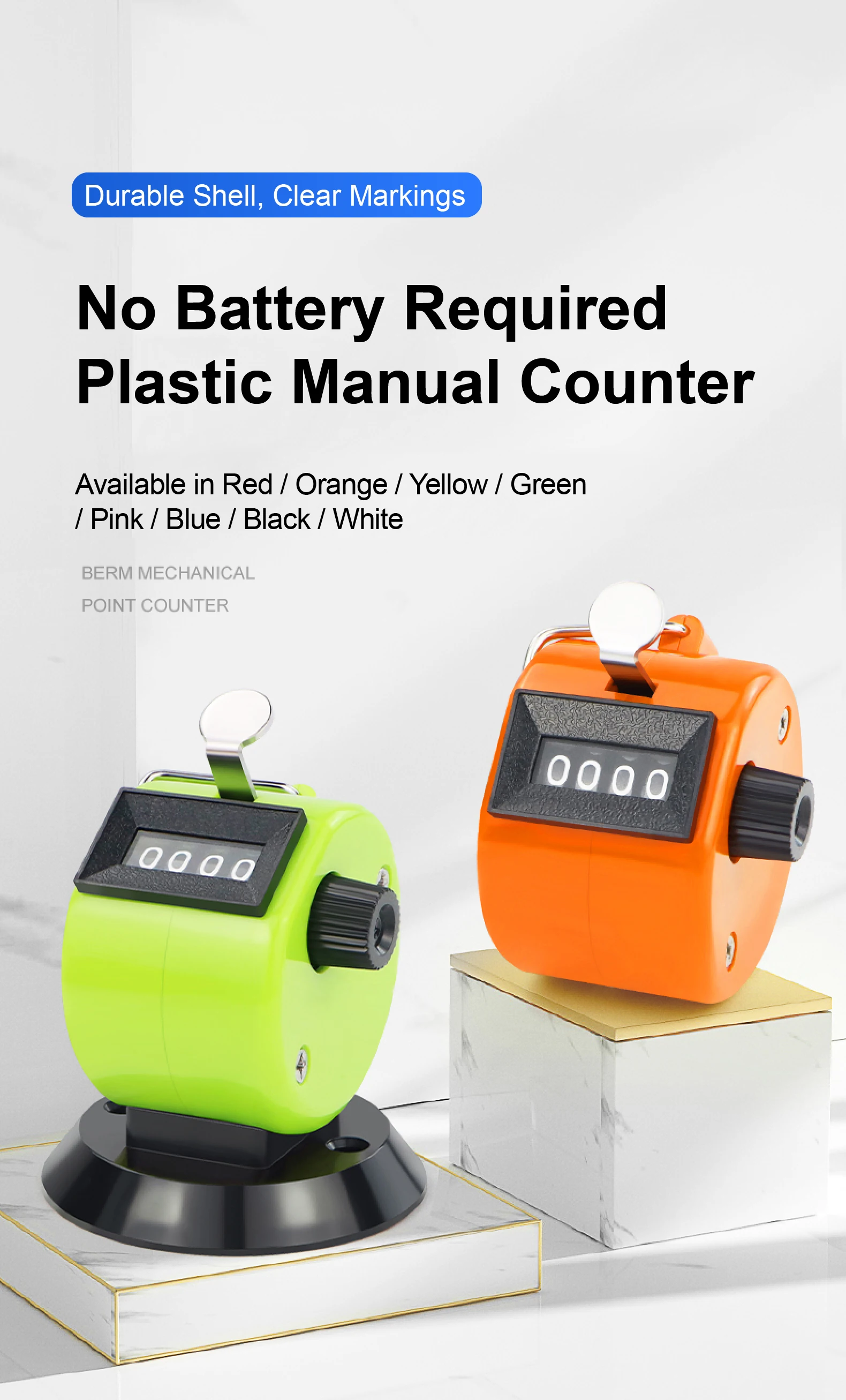 Manual Counter Mechanical Tally Handheld Rotary Clicker Counter Resettable People Counting Warehouse Golf Inventory Tool detail