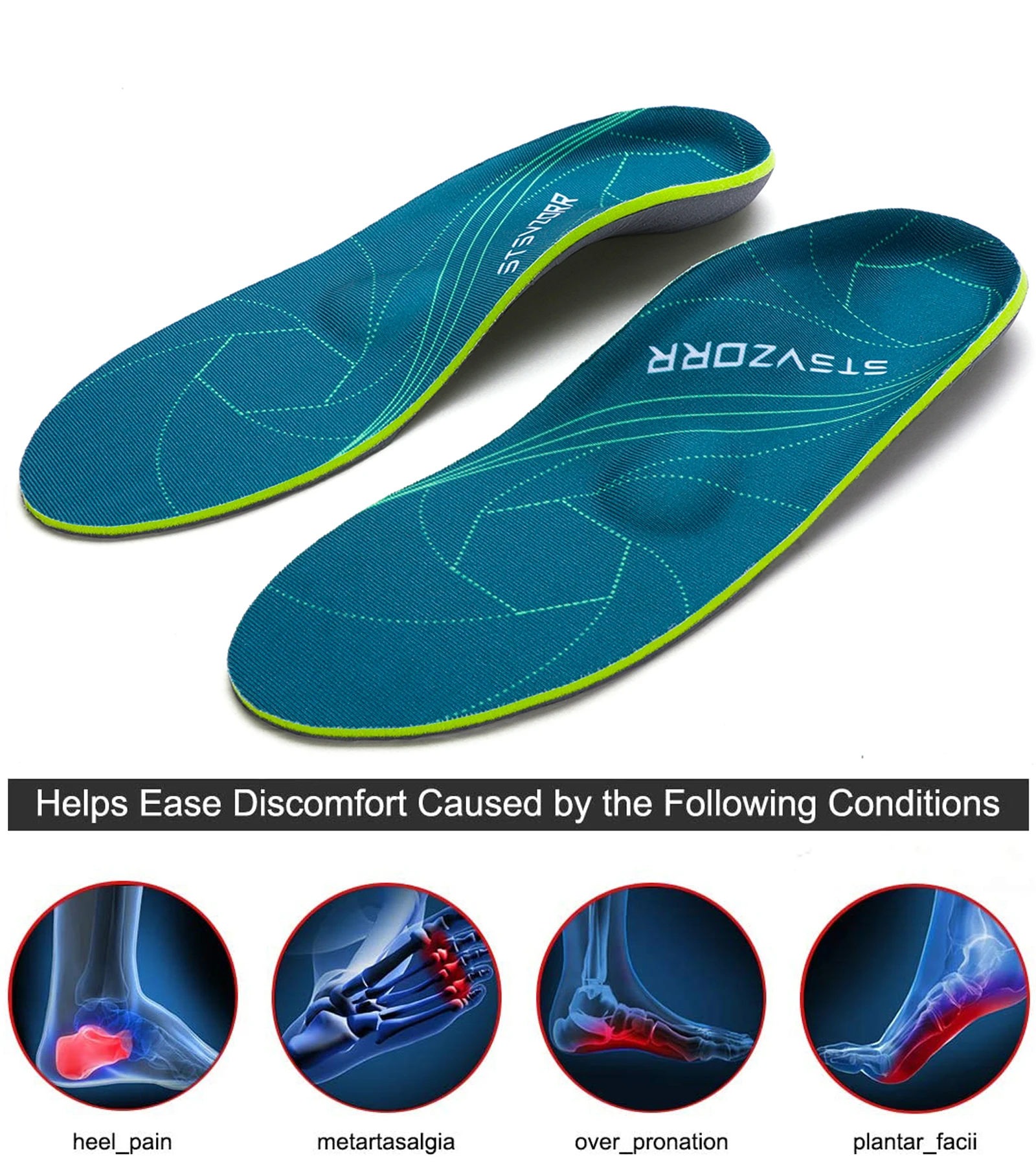 Severe Flat Foot Orthotic Insole Plantar Fasciitis Relieve Heel Pain Arch Support Shoes Insert For Women Men Sneakers Boots Sole detail
