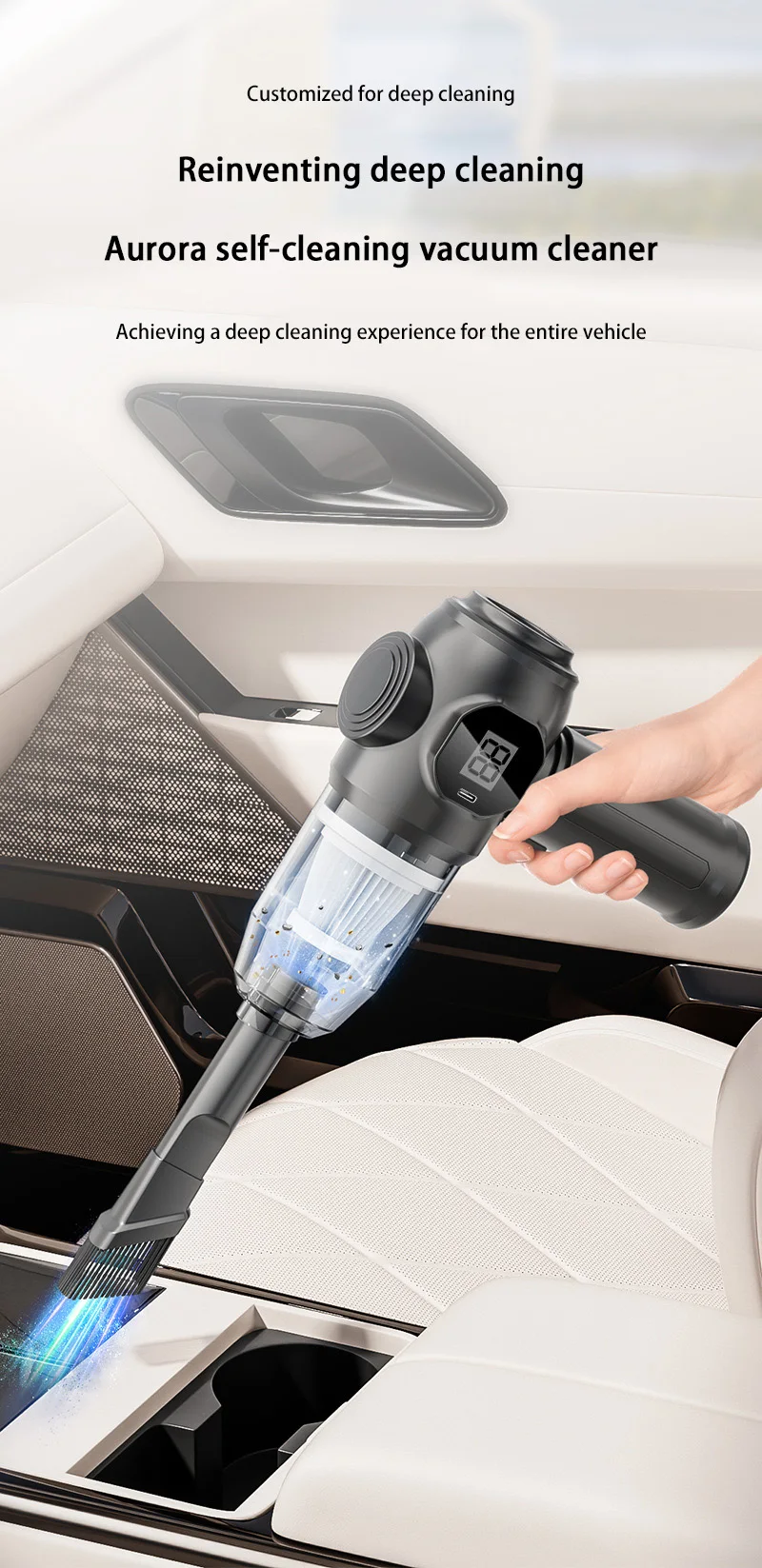Vacuum Cleaner Car Suction Blowing Integrated Small High-power Suction Wireless Handheld Dust Desktop Vacuum Cleaner detail