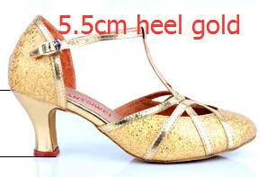 New Latin Dance Shoes Woman High Heel Silver Gold Cheap Ballroom Dancing Shoes Girls Gliter Closed Toe Salsa Shoes 5cm 7cm Heel detail