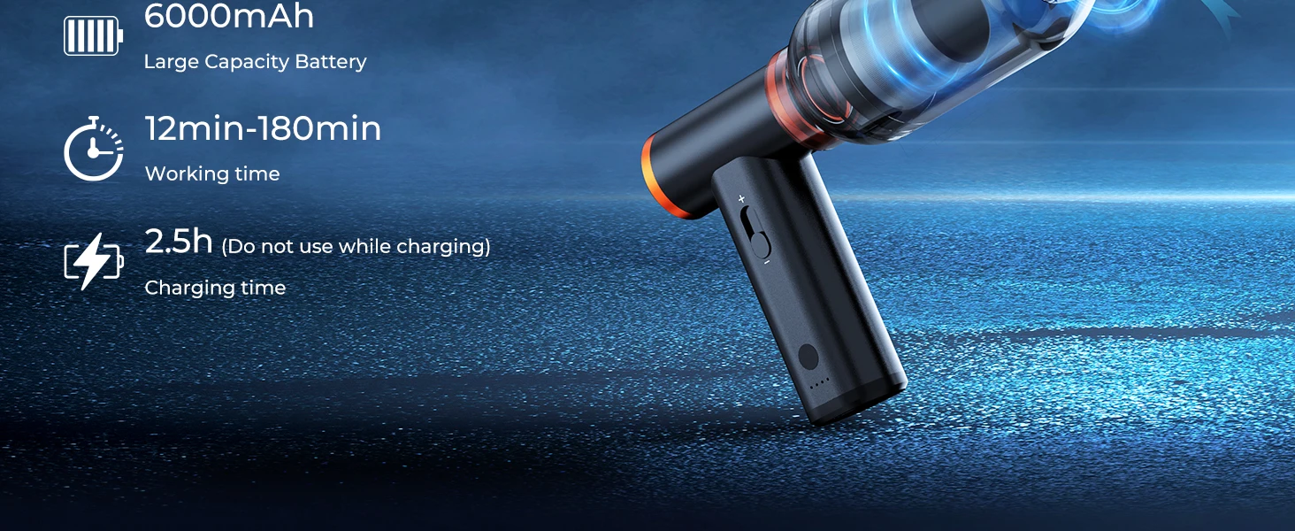 K&F CONCEPT Electric Air Duster Brushless Turbo Jet Fan Vacuum Air Blower for Camera Lens,PC,Laptop Keyboard,Car Dust Cleaner detail
