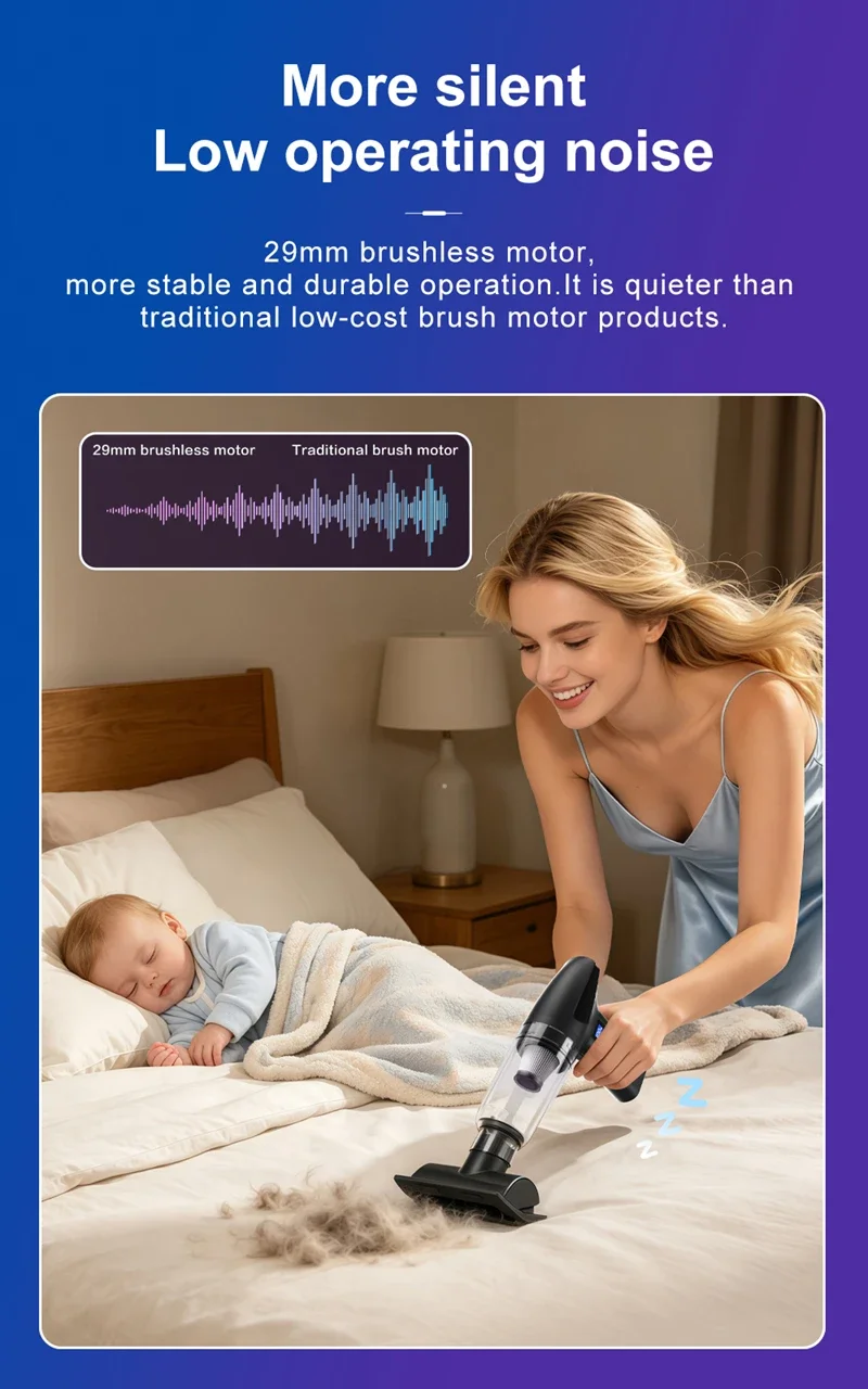 Cordless Handheld Vacuum Household Car Wet Dry Dust Buster USB Rechargeable Portable High-power Dual-use Vacuum Cleaner detail
