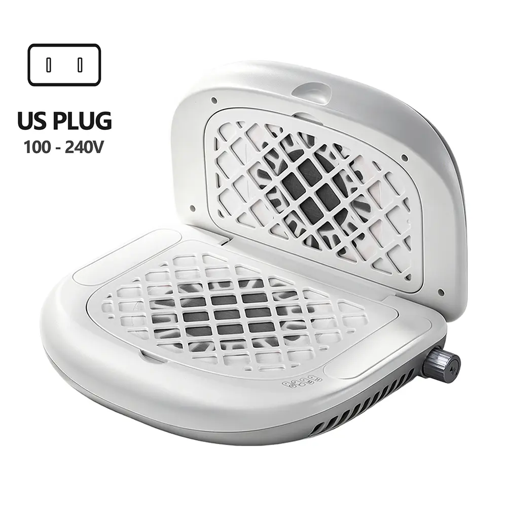 Foldable Nail Dust Collector Dual-Turbine Speed Adjustable Manicure Nail Vacuum Cleaner 90° Dual-Sided Dust Collection Nail Tool product view