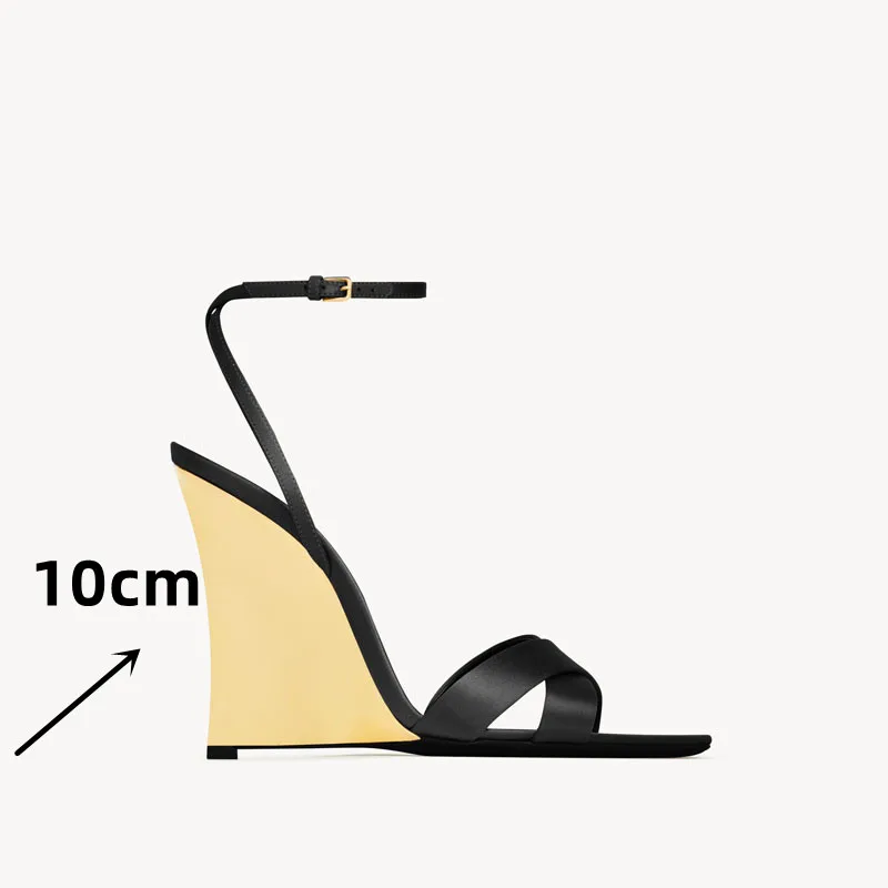 2025 Summer New Slope Heel Pointed High Heel Sandals Wedding Fashion Show Party Women's 34-44 Large Sandals detail