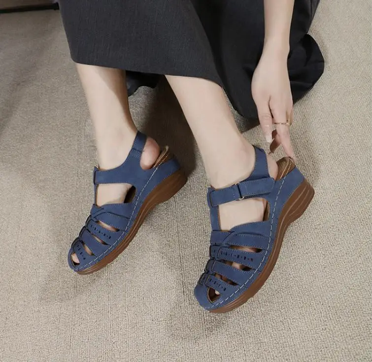 Summer New Slope Heel Baotou Sandals Large Women's Shoe Item Number- detail