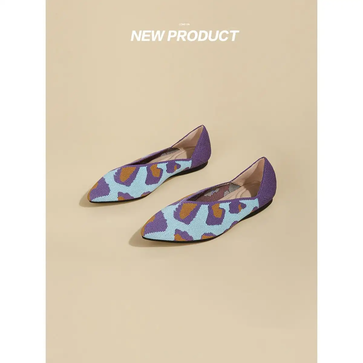 Slope heeled women's shoes fly woven casual single shoes product view