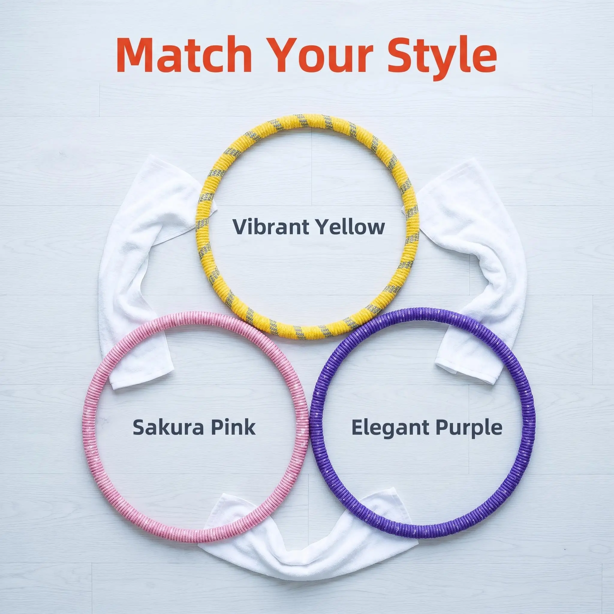 Fitness Circle- Adult Pilates Circle with Soft Spring Foldable Fitness Circle, Silent Pilates Circle Waist-Friendly Design, Full Wrap Fitness Circle Non-Pinching Fitness Circle Portable Sports Equipment, Christmas Gift for Girlfriend product view
