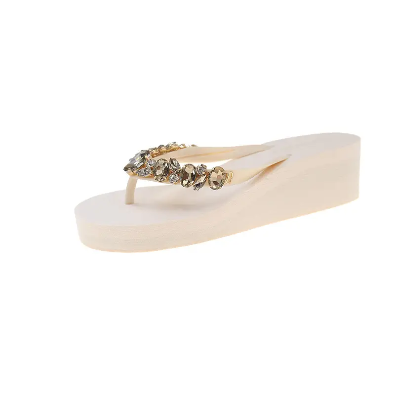 Diamond Slippers Women Summer Outdoor Wear Beach Shoes Sandals Womens Sexy Shoes Slope Heel Flip Flops for Women Chanclas Mujer product view