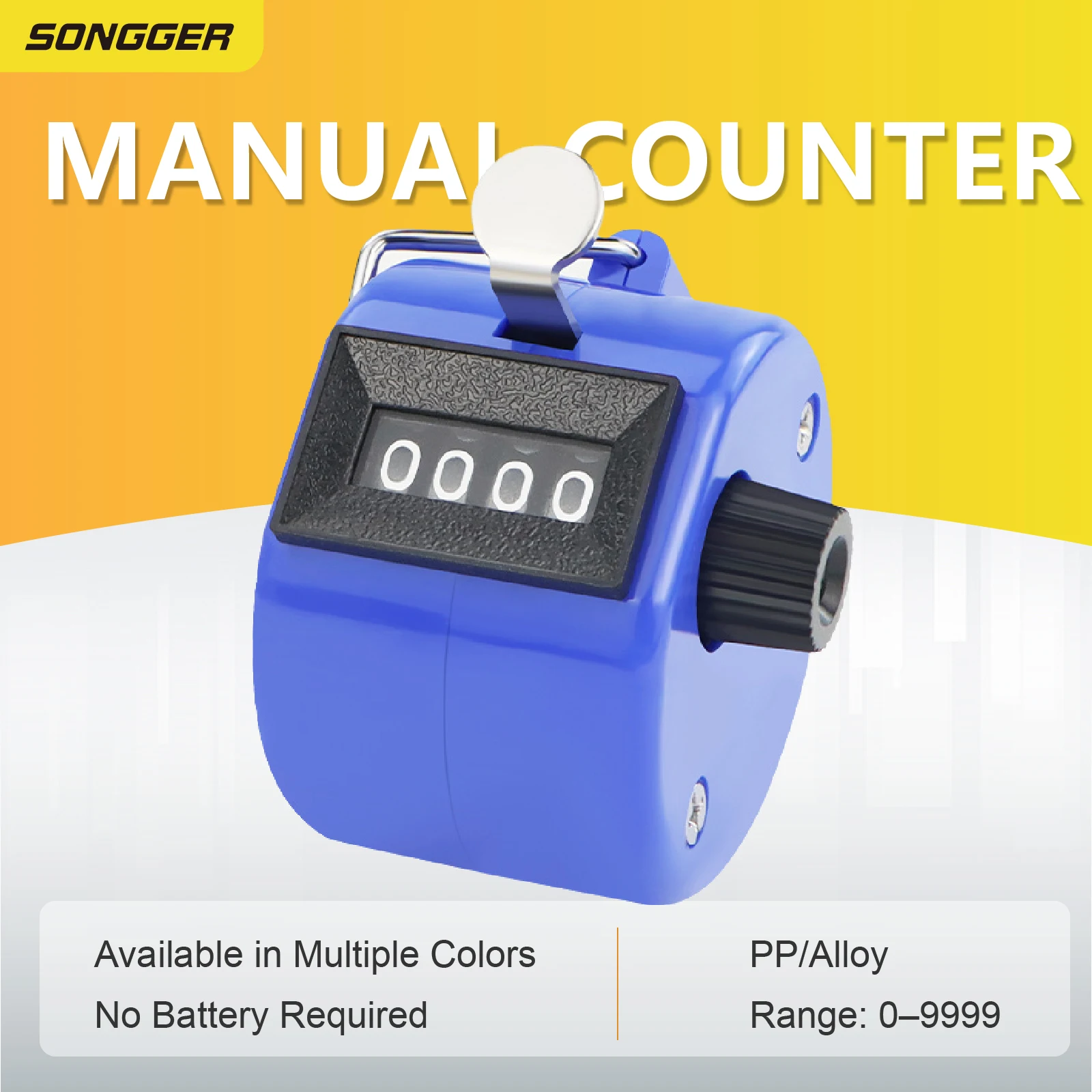 Manual Counter Mechanical Tally Handheld Rotary Clicker Counter Resettable People Counting Warehouse Golf Inventory Tool