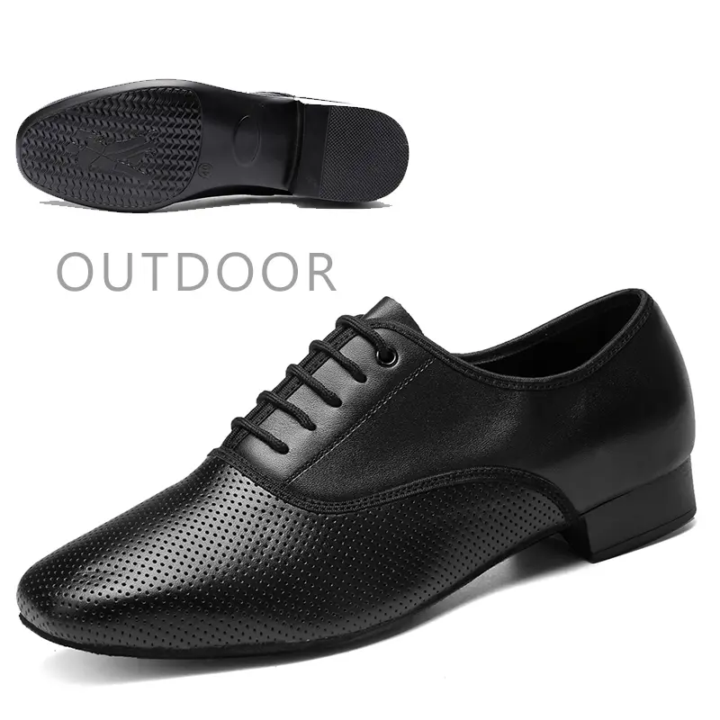 HROYL Ballroom Dance Shoes Genuine Leather Latin Dance Shoes Man Sneakers Jazz Bigger Size Breathable Waltz Salsa Dancing Shoes product view